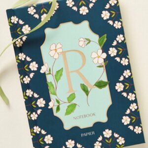 Papier x Anthropologie Floral Monogram Lined Notebook Journal R NEW NWT $24.99